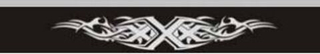 Наклейка лоб.стекла Светофильтр "XXX (тату)" 16,5х130см, (цвет черный), фон серебрянный 05484