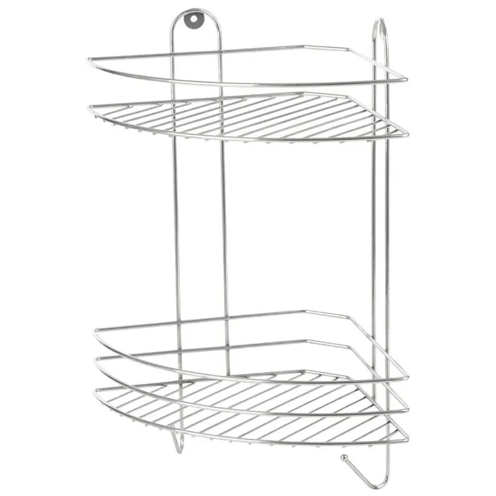 Полка угловая двухъярусная Vento Plus 23*23*41,5 см хром Полка угловая двухъярусная Vento Plus 23*23*41,5 см хром