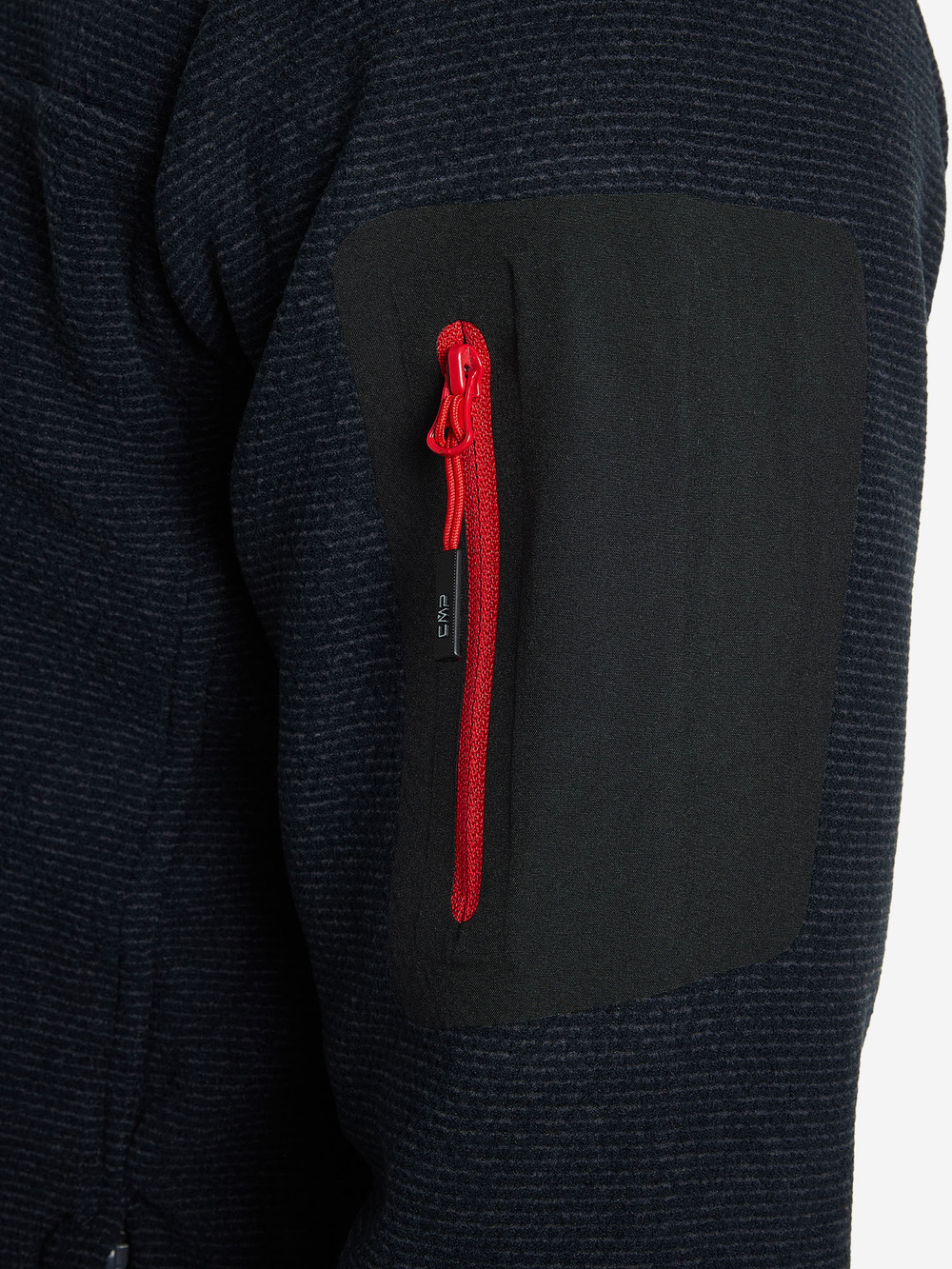 Толстовка флисовая CMP Men's jacquard Knit-Tech fleece with rhombus motif, артикул 38H2237, цвет TITANIO-NERO (02UM)