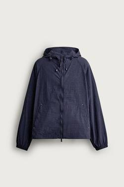 ZARA ВЕТРОВКА С КАПЮШОНОМ, МОРСКОЙ СИНИЙ