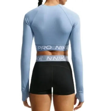 Женская теннисная футболка с длинным рукавом Nike Pro 365 Dri-Fit Cropped Long-Sleeve - work blue/white