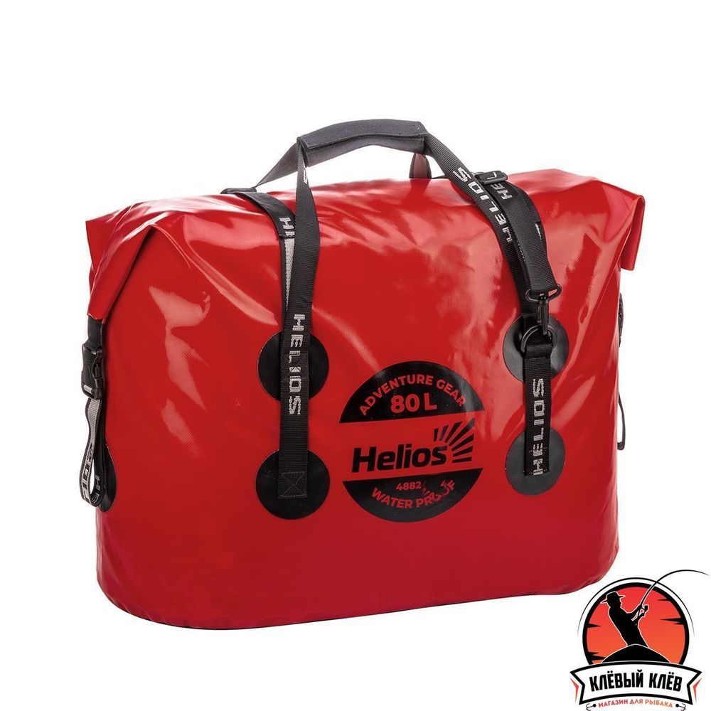 Гермосумка 80л (ПВХ, красный/черный) (HS-GS-80-RB) Helios