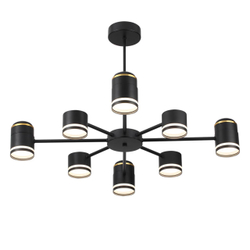 8234/8C COMFI LN25 000 черный, металл/акрил Люстра потолочная GX53 LED 8*10W + LED-проектор 4*5W 2700К 220V VIRSAVA