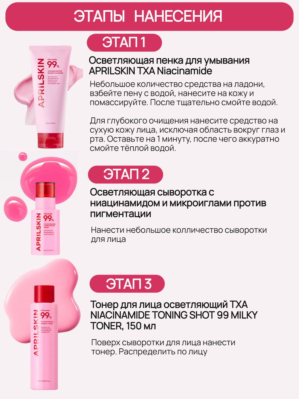 AprilSkin Тонер молочный осветляющий TXA Niacinamide 99 Milky Toner 150 мл