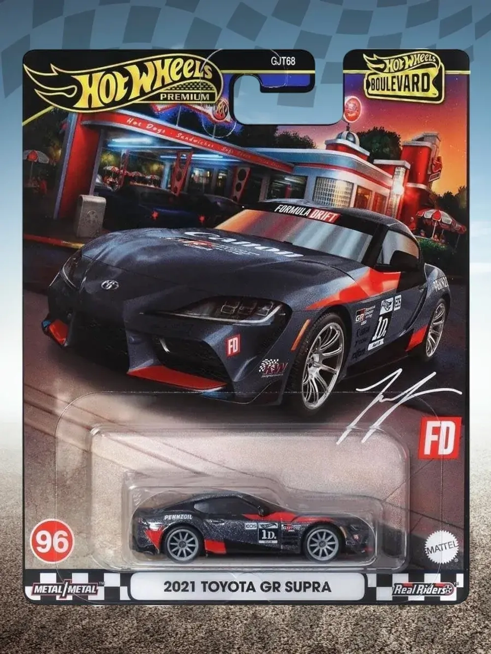 Машинка Хот Вилс Премиум 2021 Toyota GR Supra GJT68 HRT56