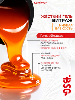 BSG Жёсткий гель для наращивания Konfityur ВИТРАЖ №19 НИЗКАЯ ВЯЗКОСТЬ (13 г)