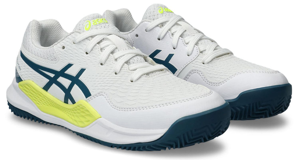 детские Кроссовки теннисные Asics Gel-Resolution 9 GS Clay - white/restful teal