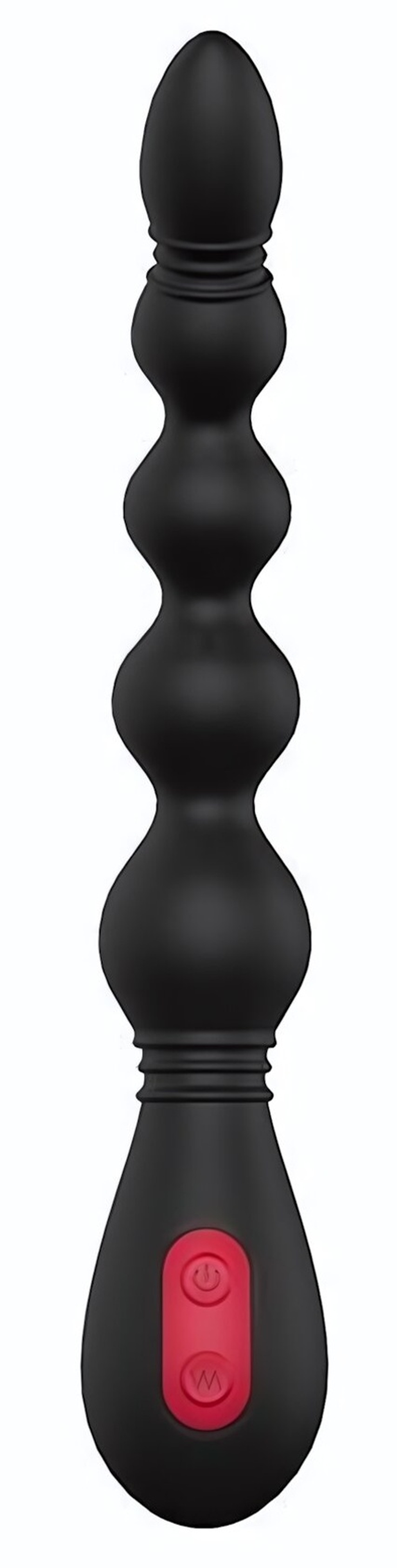 Черный вибромассажер для анальной стимуляции ANAL FLEXI BEADS - 21 см. (Цвет: черный)