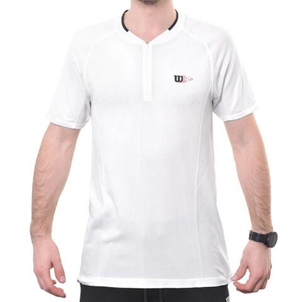 Мужское теннисное поло Wilson Players Seamless Zip Henley 2.0 — bright white