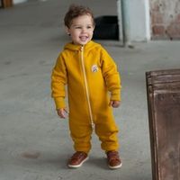 Комбинезон с клапаном и капюшоном "Горчица" утепленный