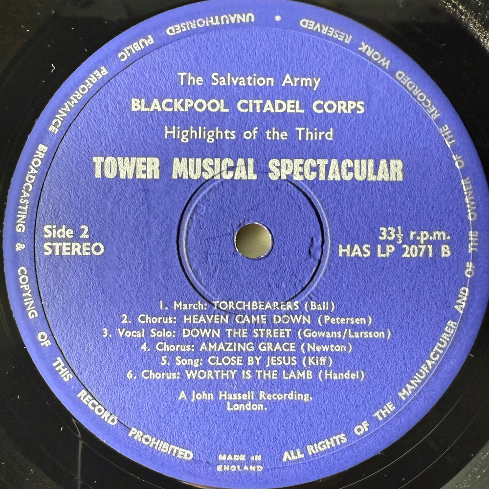 Blackpool Citadel Corps ‎– Tower Musical Spectacular (Англия 1972г.)