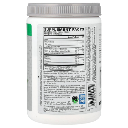 XTEND, 7 г BCAA, сок из лимона и лайма, 405 г (14,3 унции)