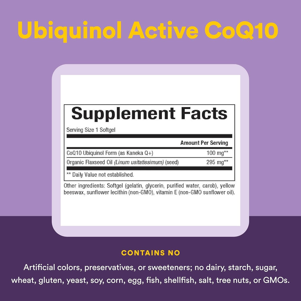 Natural Factors, убихинол, активный коэнзим Q10, 100 мг, 30 капсул