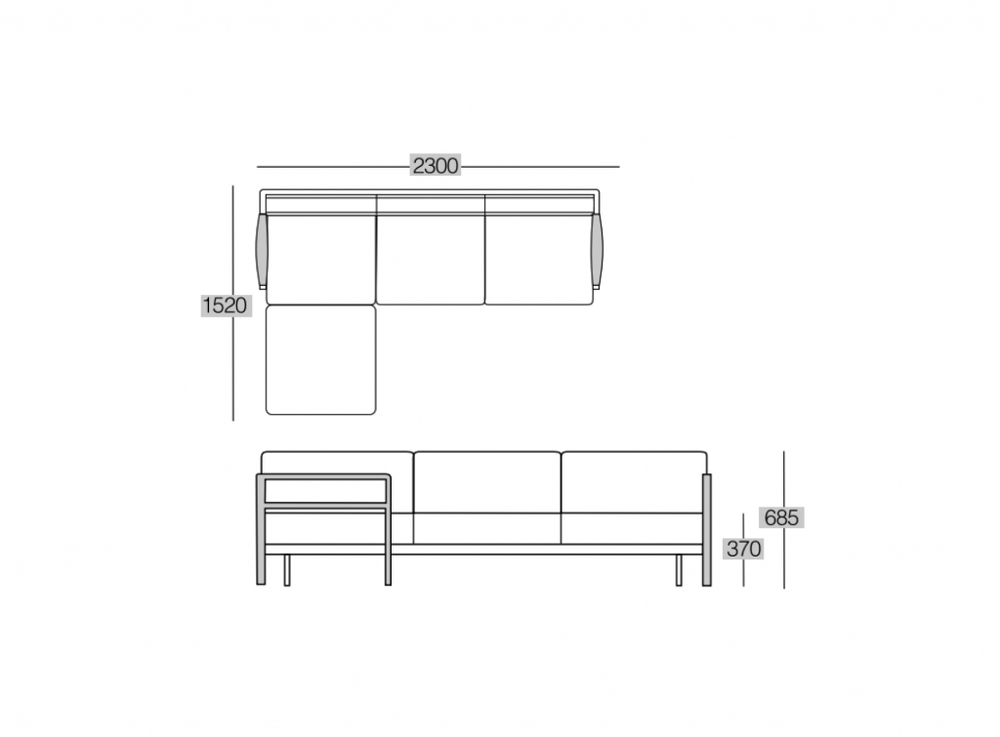 Диван угловой Papatya Loca Sofa LS 3+1