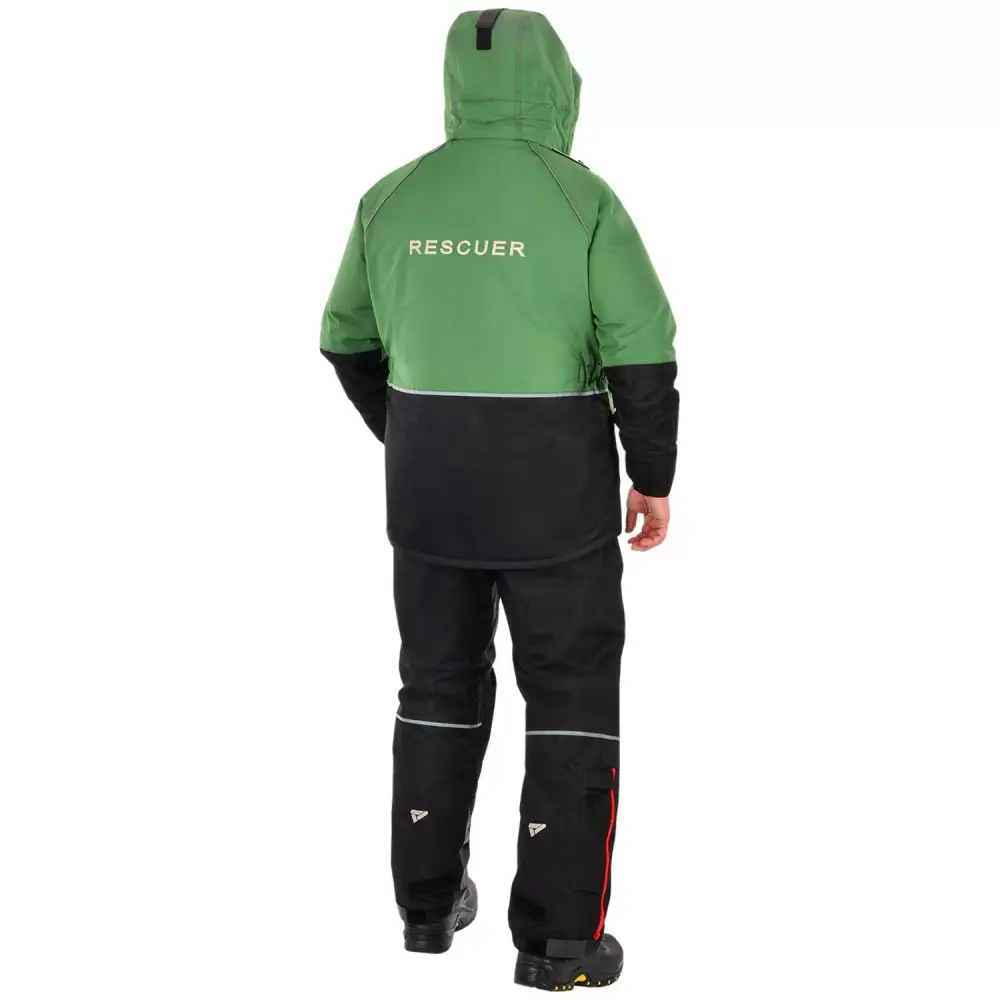 Костюм-поплавок мужской зимний "Rescuer III prosport"-45, hardguard, зеленый (красные молнии), ХСН