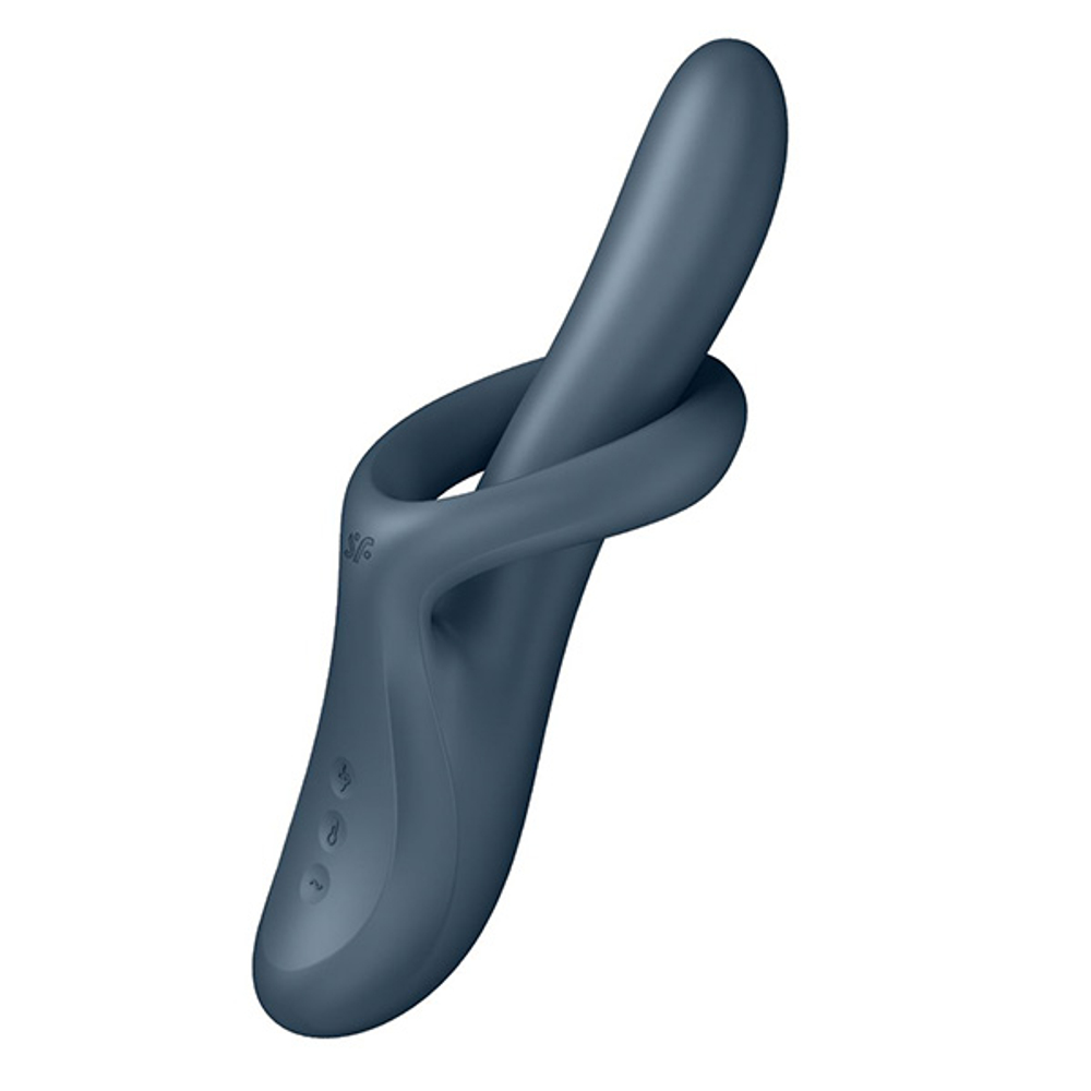 Серый вибратор-ротатор 23см для точки G с функцией нагрева Satisfyer Heat Flex 4 Heating Rotating G-Spot Vibrator Grey
