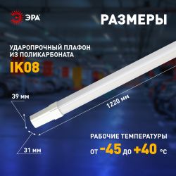Линейный светодиодный светильник ЭРА SPP-301-36-6K-M 36Вт 6500К IP65 1200 матовый | Линейные светодиодные светильники IP65