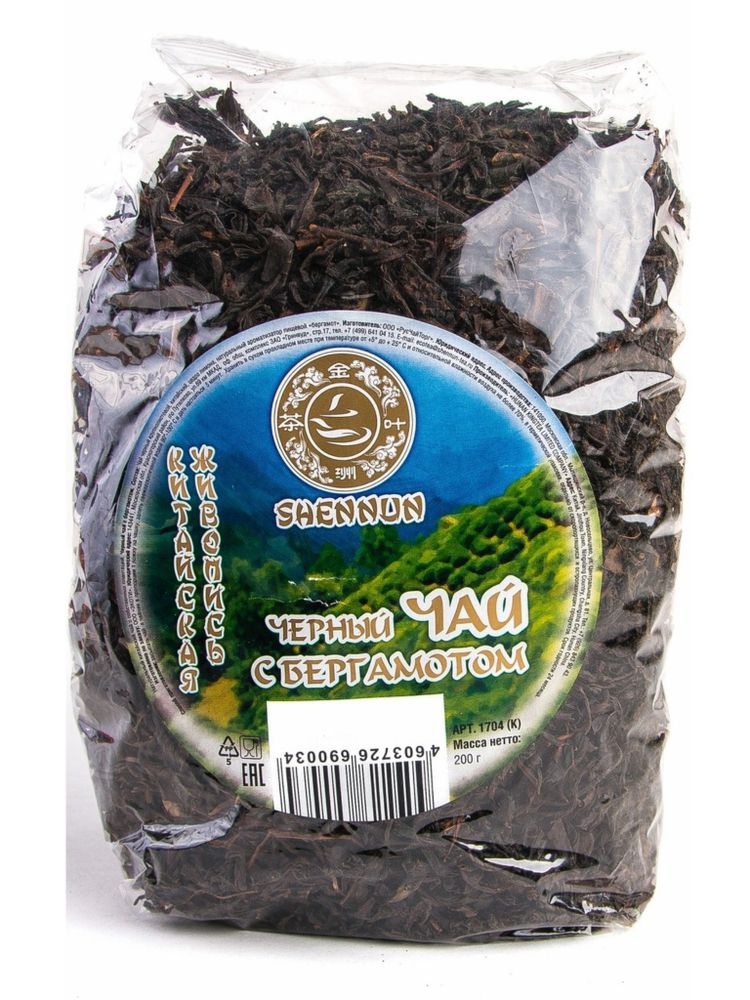 Чай черный Shennun с бергамотом 200 г, 2 шт