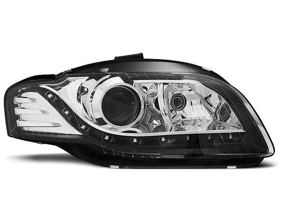 Передние фары Audi A4 B7 daylight black