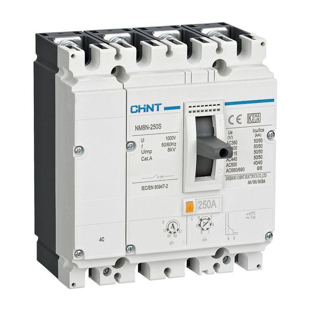 Выключатель автоматический 4п 50А 50кА NM8N-125S TM с рег. термомаг. расцеп. (R) CHINT 271606
