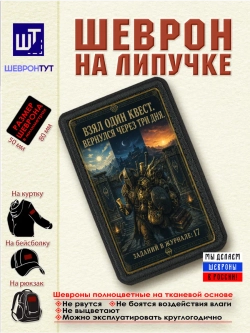 Шеврон Скайрим. Взял один квест. Вернулся через три дня