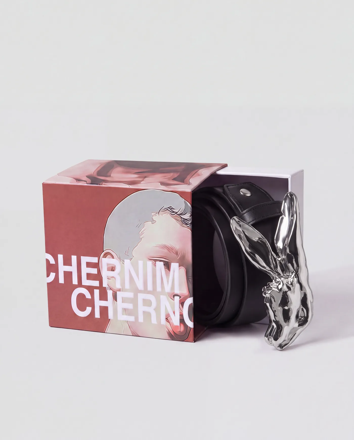 Ремень "Заяц" серебряный