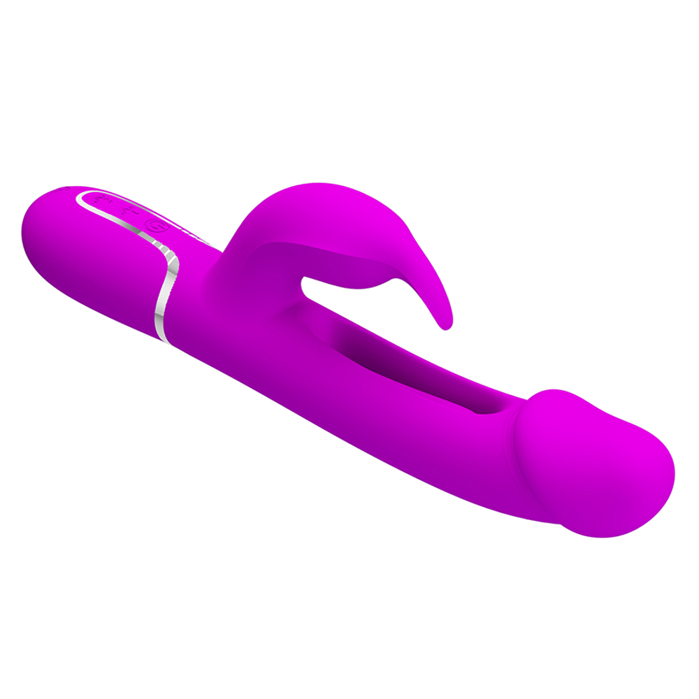 Лиловый вибратор-кролик 23,2см с фингерингом Pretty Love Twinkled Tenderness Kampas Flicking Vibrator Rabbit BW-500025