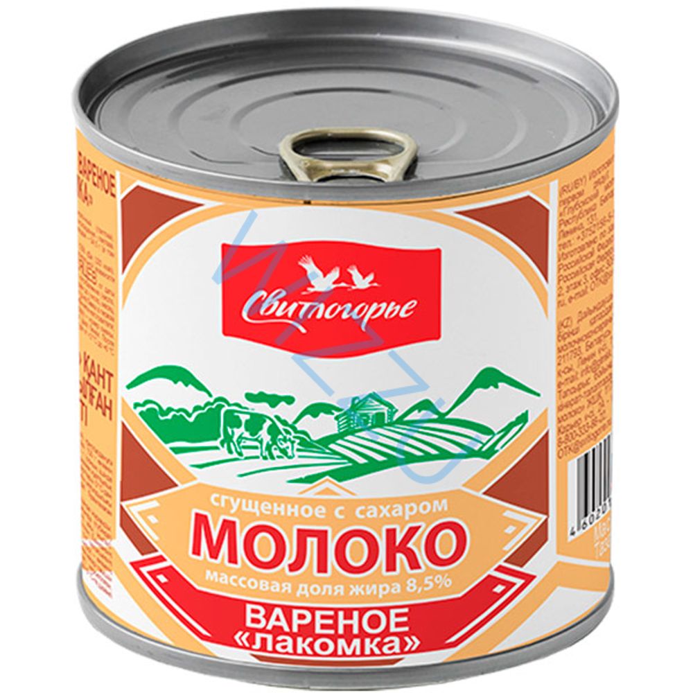 Молоко сгущен с сах Лакомка "Свитлогорье" ж/б,380г
