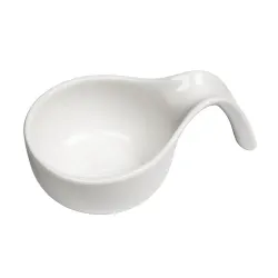 Соусник 80 мл 12*7,5 см h3,8 см Mini Mix круглый с ручкой белый фарфор P.L. Proff Cuisine [6]