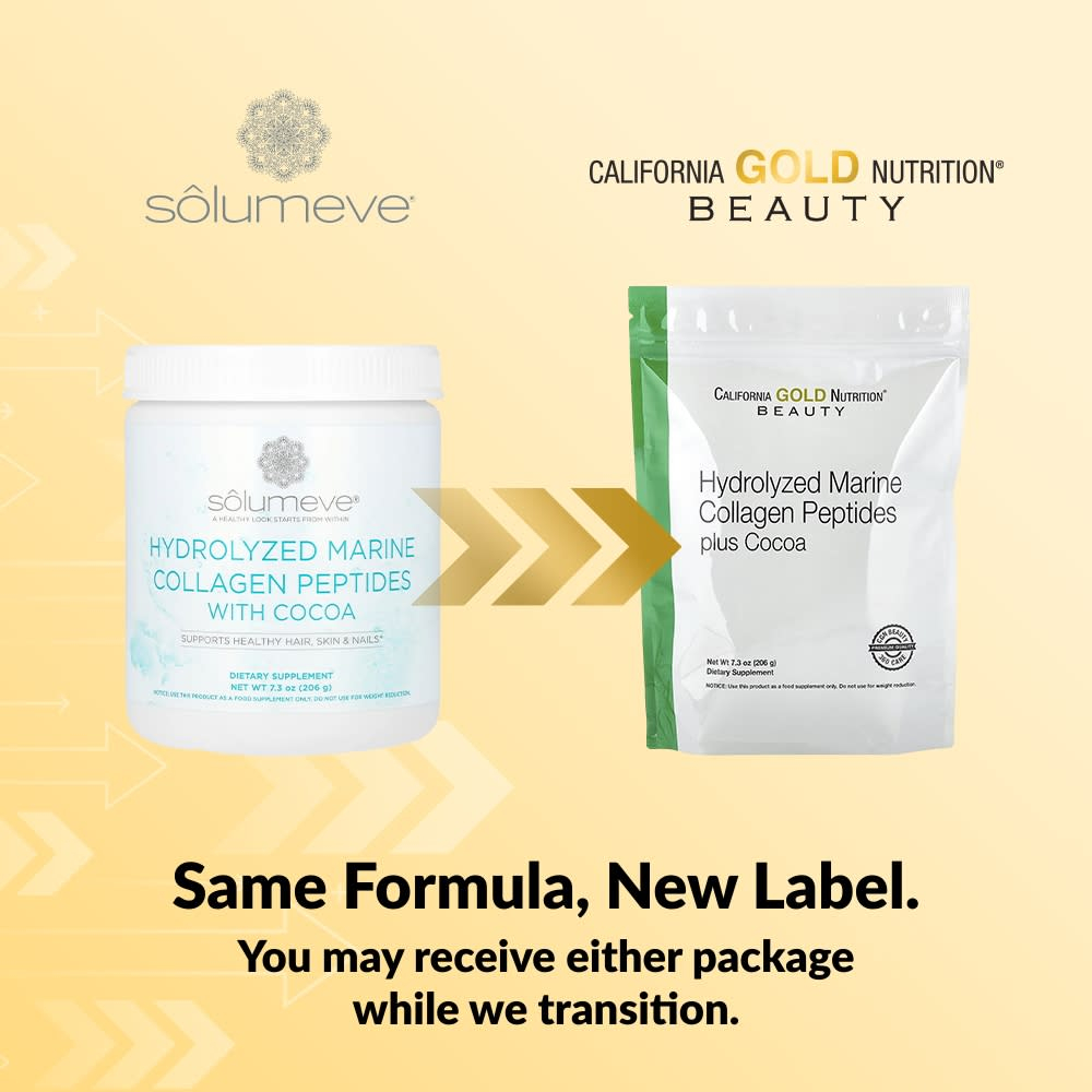 California Gold Nutrition, пептиды гидролизованного морского коллагена с какао, 206 г (7,3 унции)