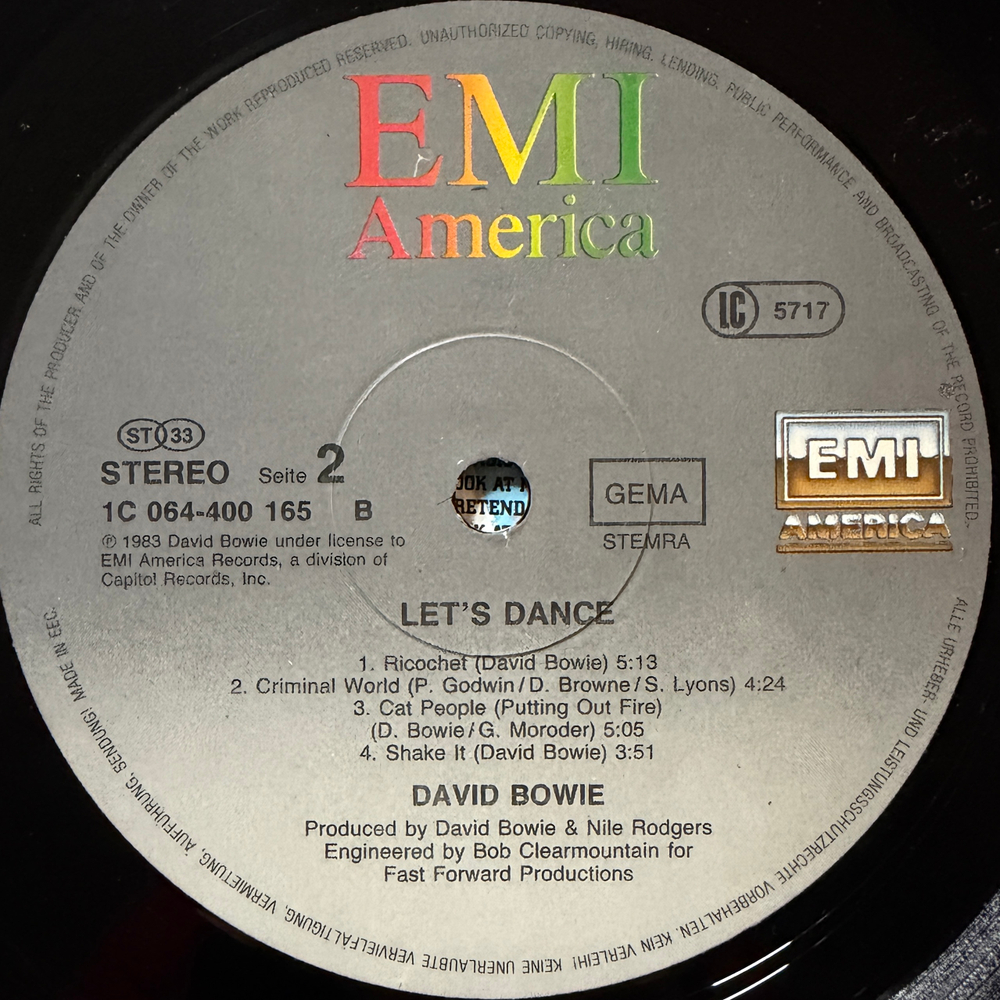 David Bowie - Let's Dance (Германия 1983г.)