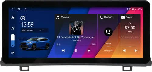 Магнитола для Honda Accord 10 2017-2023 - Canbox H-Line 0340 монитор 12.3" QLED в стиле Audi на Android 10, Быстрая, ТОП-процессор, CarPlay, 4G SIM-слот