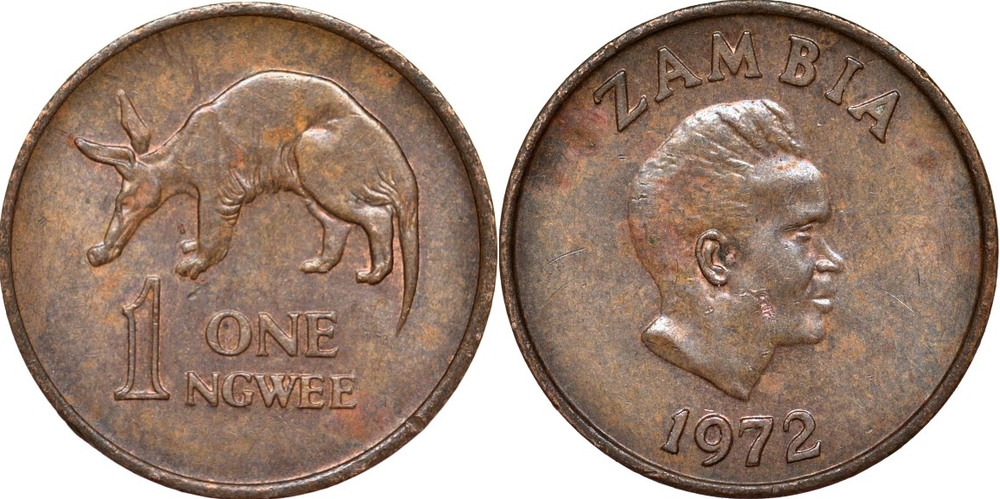 Замбия 1 нгве, 1968-1978 Трубкозуб XF