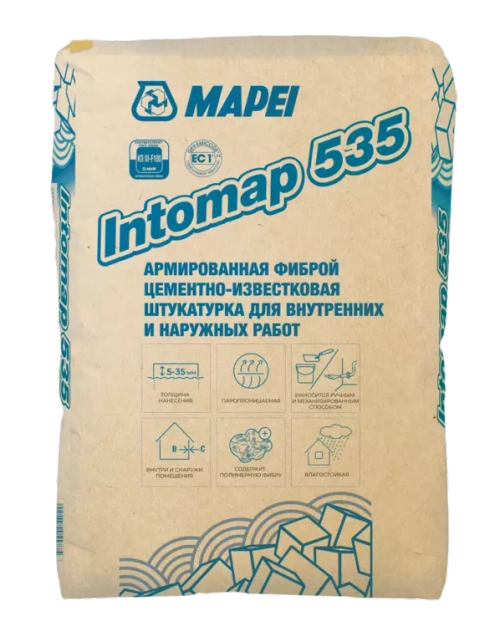 Штукатурка цементно-известковая Mapei Intomap 535 25 кг.