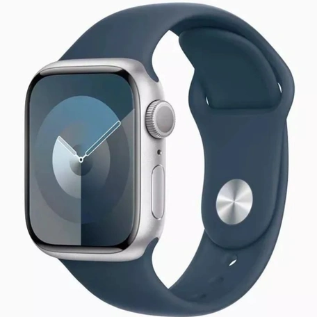 Умные часы Apple Watch S9 45 мм, Silver Aluminium, Storm Blue Sport Band - S/M