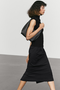 Massimo Dutti Топ из эластичной ткани, черный
