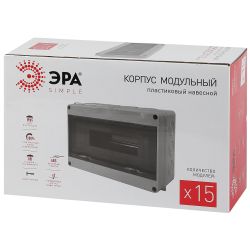 Корпус пластиковый навесной ЭРА SIMPLE КМПн-15 IP65 серый | Корпуса пластиковые распределительные герметичные