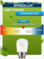 Лампа для холодильников и швейных машин светодоидная 3W (25Вт) E14 Ergolux