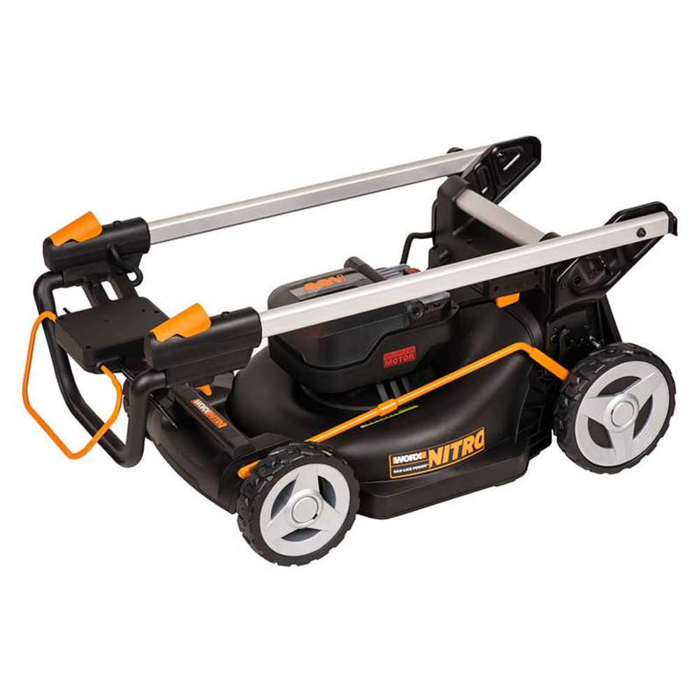 Газонокосилка аккумуляторная бесщеточная самоходная WORX WG749E, 40 В,46 см,4Ач х2, ЗУ 2А х2,коробка