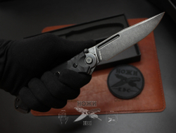 Складной нож тактический НОКС "Офицерский-2М" Black 320-589404 c клинком из стали AUS-8, рукоять G10