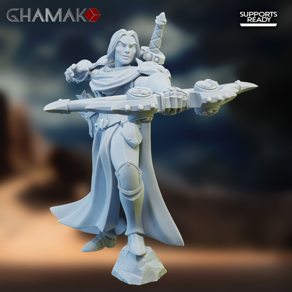 Grand Alliance Order Stormcast Eternal Judicator Воительница с луком и мечом №1 миниатюра для dnd, днд, pathfinder, фентези, Настольная игра, НРИ, Варгейм, РПГ