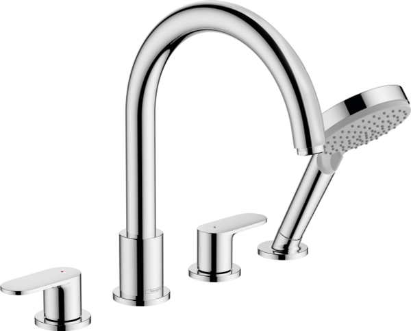Смеситель на борт ванны Hansgrohe Vernis Blend на край ванны, на 4 отверстия 71456000