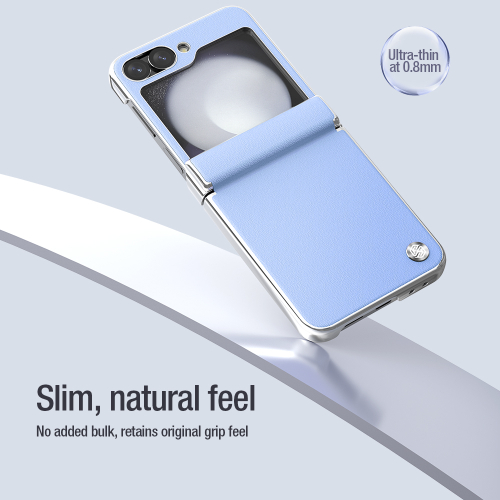 Чехол фиолетового цвета от Nillkin для Samsung Galaxy Z Flip 6 5G и Flip 7 FE, серия CamShield Flip Leather Case