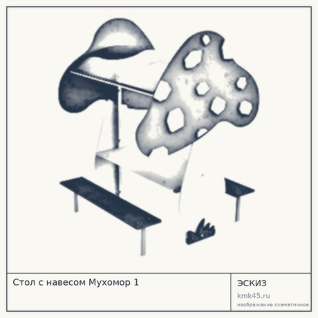 Стол с навесом Мухомор 1