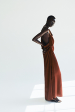 Атласное платье с бретелью через шею - H&M