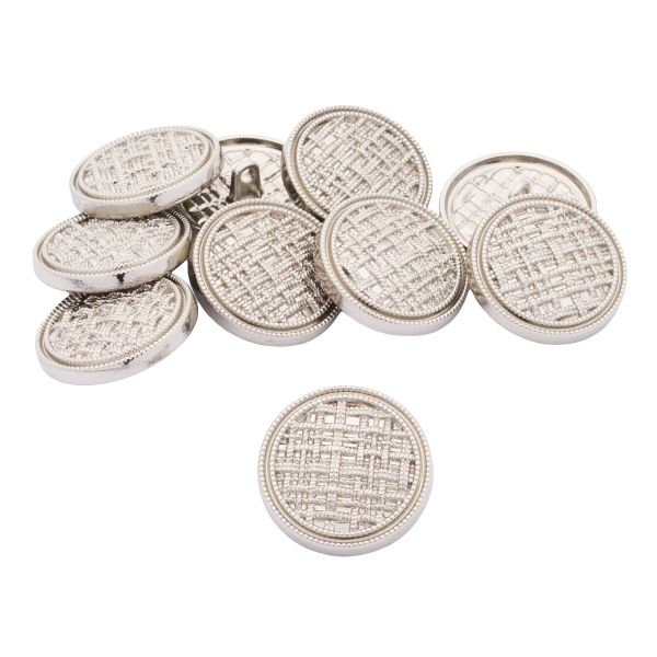 Пуговицы металл на ножке 36L=23 мм, Silver (серебристый), 10 шт, MP06