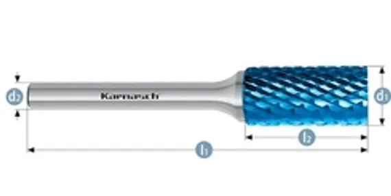 Борфреза твердосплавная Karnasch форма D, 6х4,7х6х50 мм, насечка HP-6, без покрытия, арт. 11.3034-055
