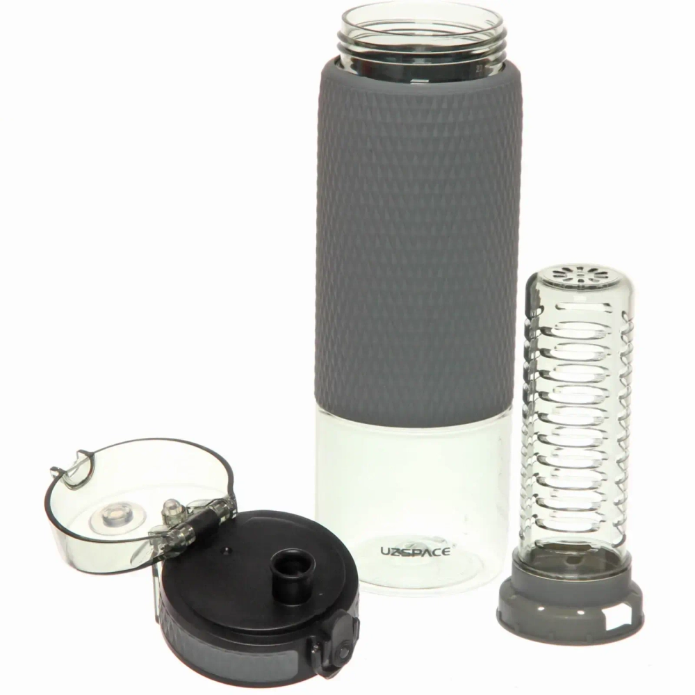 Бутылка спортивная UZSPACE Diamond 5057 с емкостью для фруктов (680 мл)