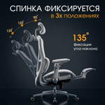 Кресло компьютерное, офисное кресло LS-918W  3D подголовник, 8D подлокотник.