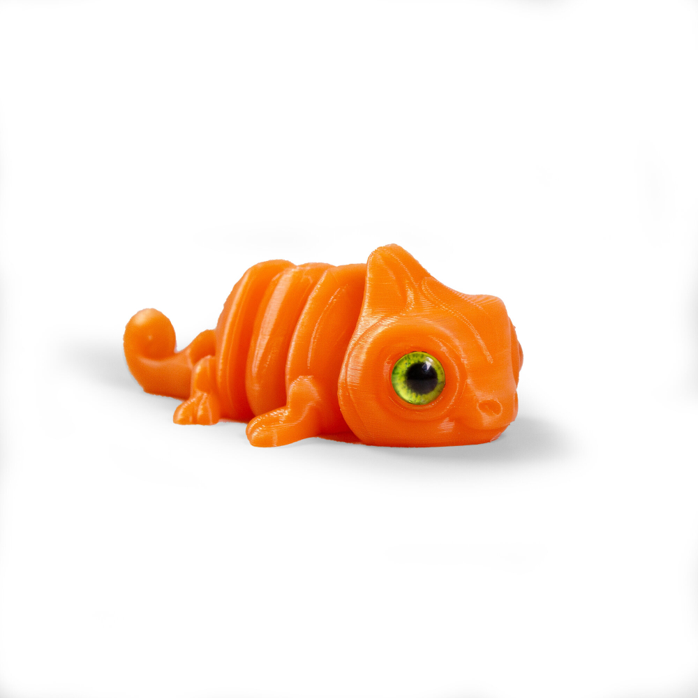 Хамелеон 3D игрушка-антистресс, меняющая цвет, 8см., оранжевый, в горячей воде жёлтый